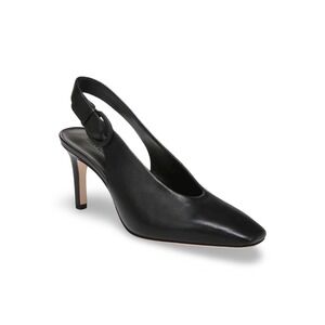 Vince Black Leather Square Toe Slingback Pumps Heels Womens Size 9M 40